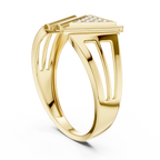 Masterpiece Featuring a Triangular Diamond Cluster and Fluted Tiered Wings
