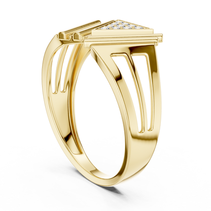 Masterpiece Featuring a Triangular Diamond Cluster and Fluted Tiered Wings