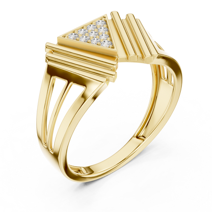 Masterpiece Featuring a Triangular Diamond Cluster and Fluted Tiered Wings
