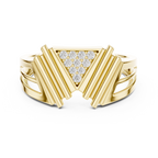 Masterpiece Featuring a Triangular Diamond Cluster and Fluted Tiered Wings