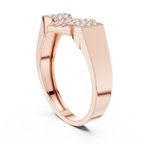 Geometric Diamond Cluster Gold Ring for Women