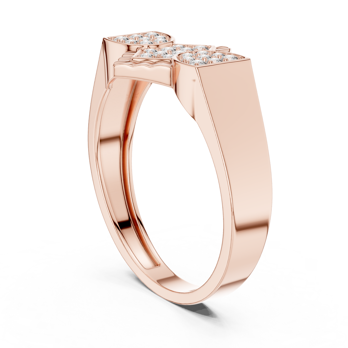 Geometric Diamond Cluster Gold Ring for Women