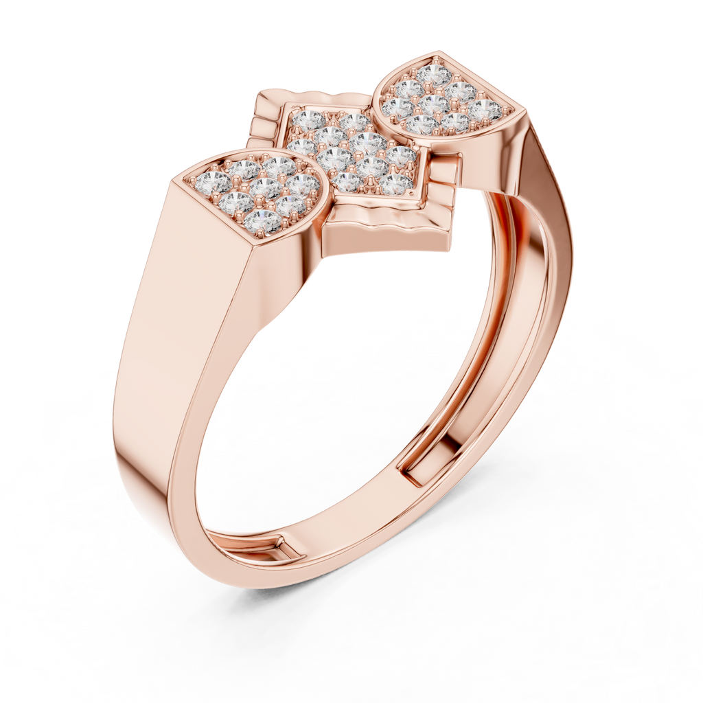 Geometric Diamond Cluster Gold Ring for Women