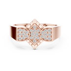 Geometric Diamond Cluster Gold Ring for Women