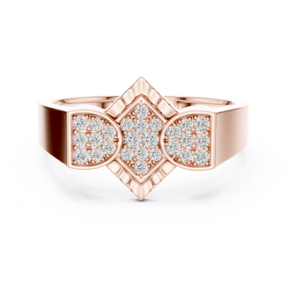 Geometric Diamond Cluster Gold Ring for Women