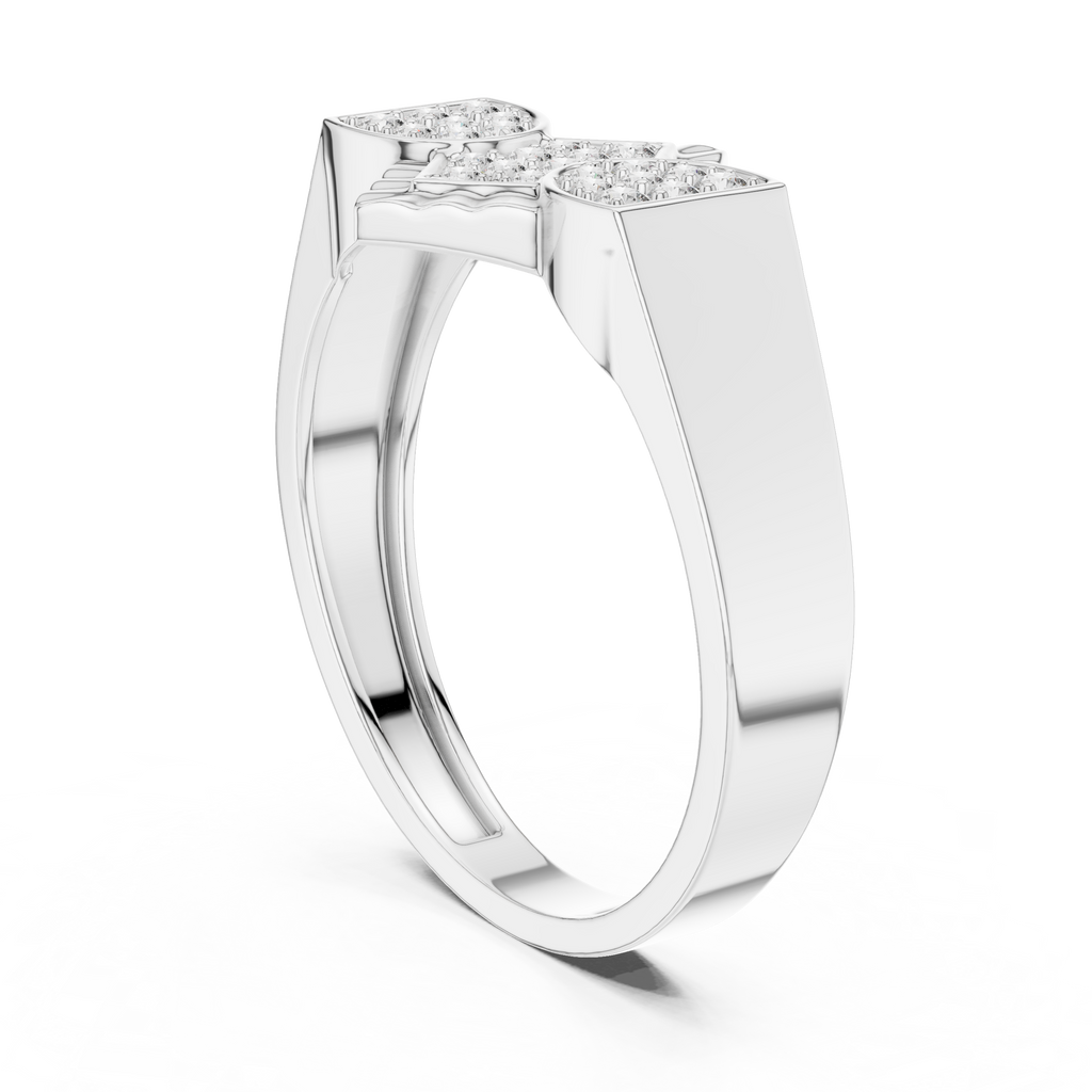 Geometric Diamond Cluster Gold Ring for Women