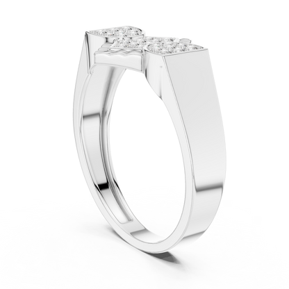 Geometric Diamond Cluster Gold Ring for Women