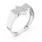 Geometric Diamond Cluster Gold Ring for Women