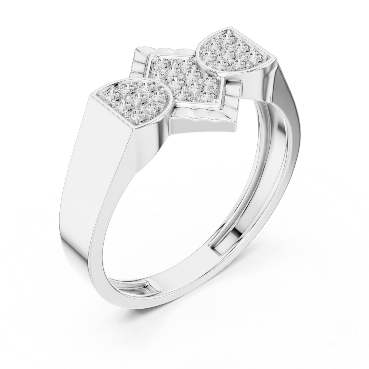 Geometric Diamond Cluster Gold Ring for Women