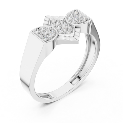 Geometric Diamond Cluster Gold Ring for Women