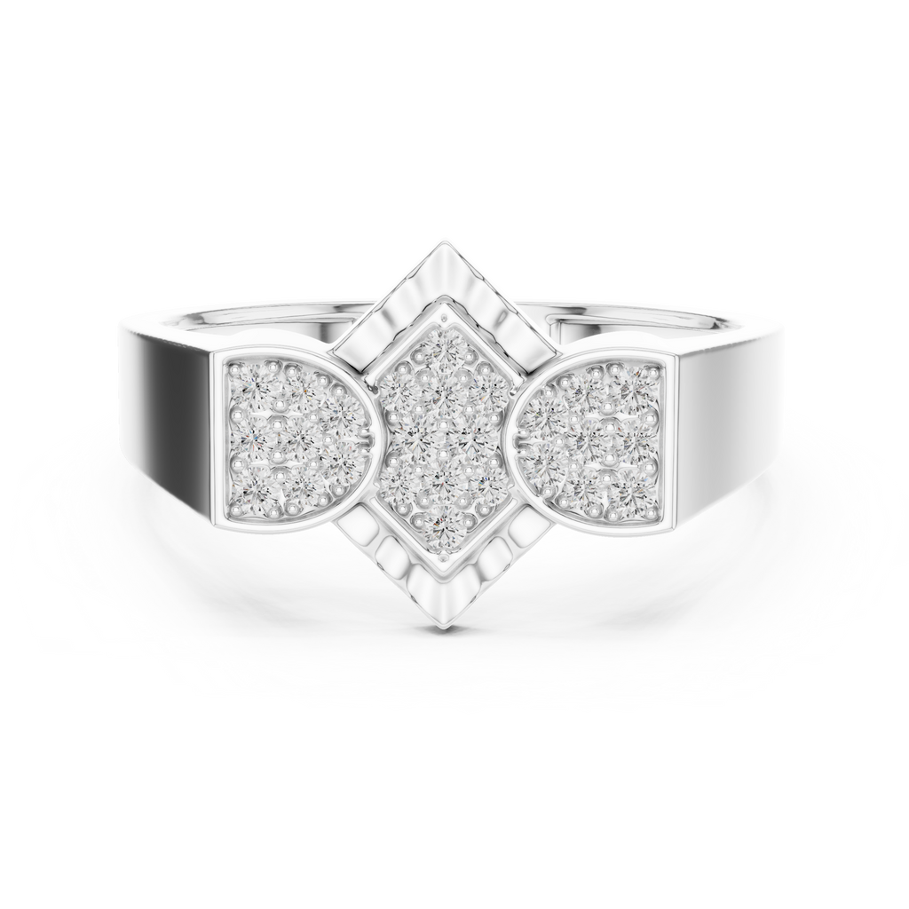 Geometric Diamond Cluster Gold Ring for Women