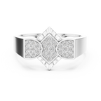 Geometric Diamond Cluster Gold Ring for Women
