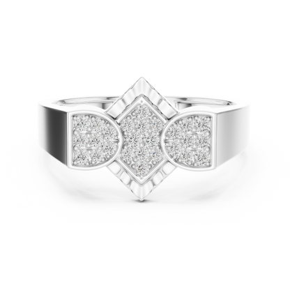 Geometric Diamond Cluster Gold Ring for Women