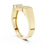 Geometric Diamond Cluster Gold Ring for Women