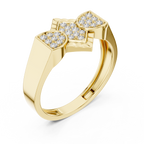 Geometric Diamond Cluster Gold Ring for Women