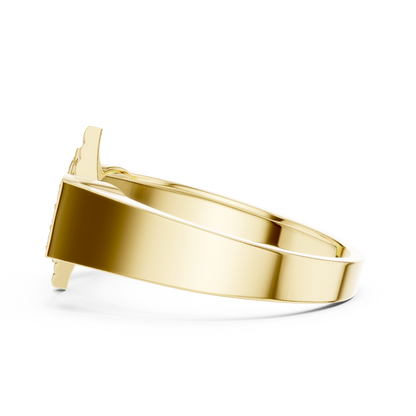 Geometric Diamond Cluster Gold Ring for Women