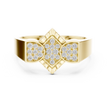 Geometric Diamond Cluster Gold Ring for Women