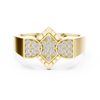 Geometric Diamond Cluster Gold Ring for Women