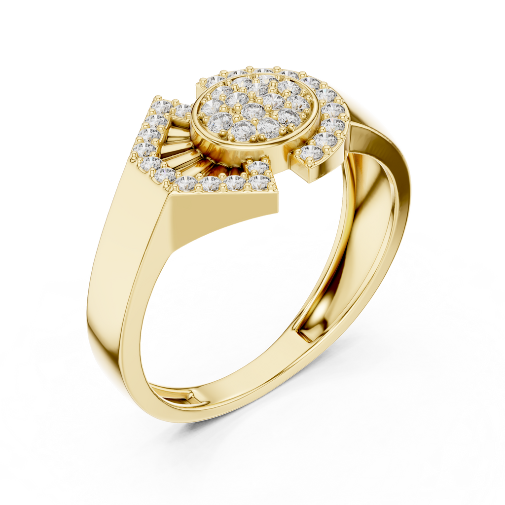 Radiant Orbit Gold Ring