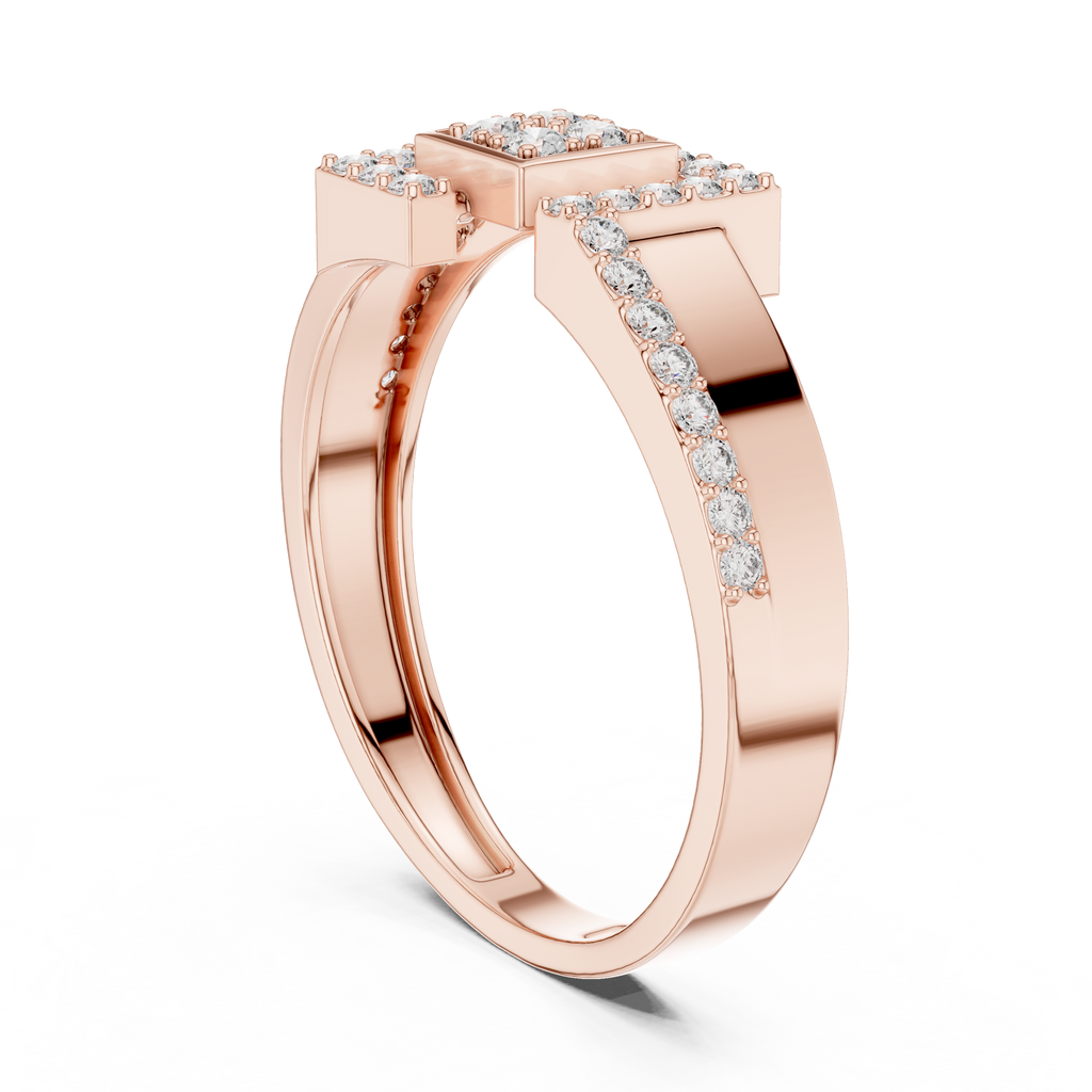 Golden Frame Diamond Ring