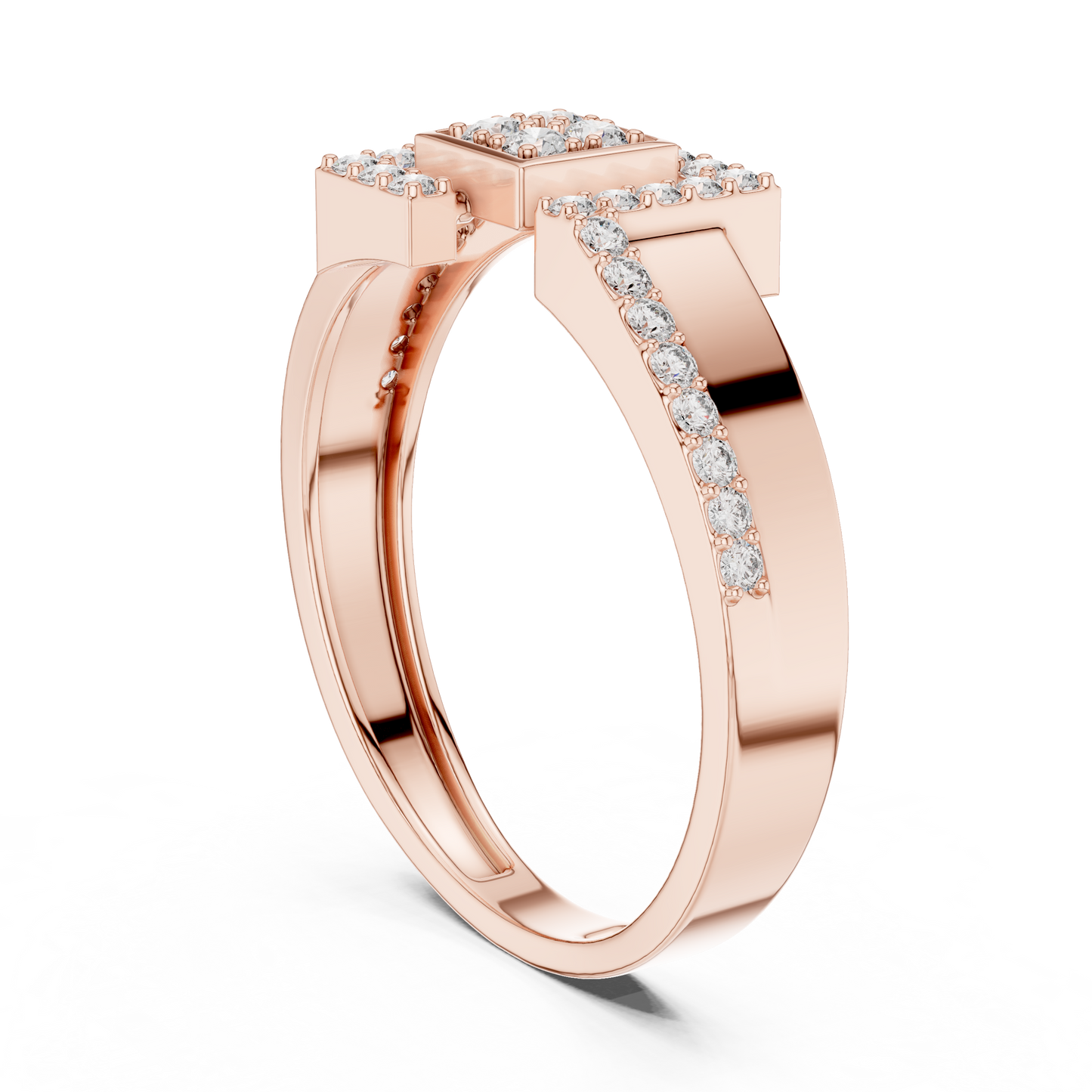 Golden Frame Diamond Ring