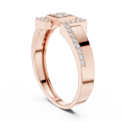 Golden Frame Diamond Ring
