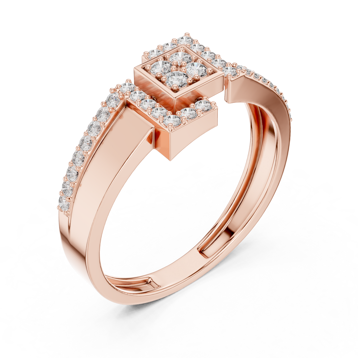Golden Frame Diamond Ring