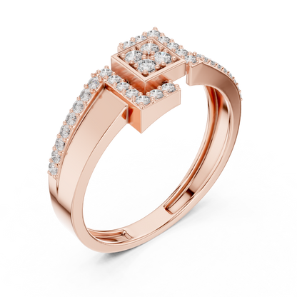Golden Frame Diamond Ring