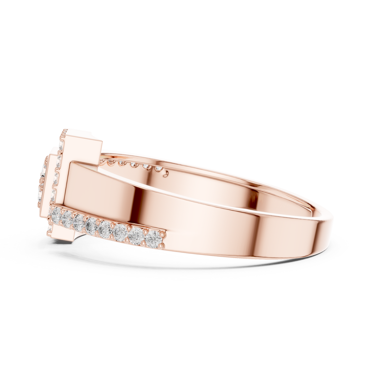 Golden Frame Diamond Ring