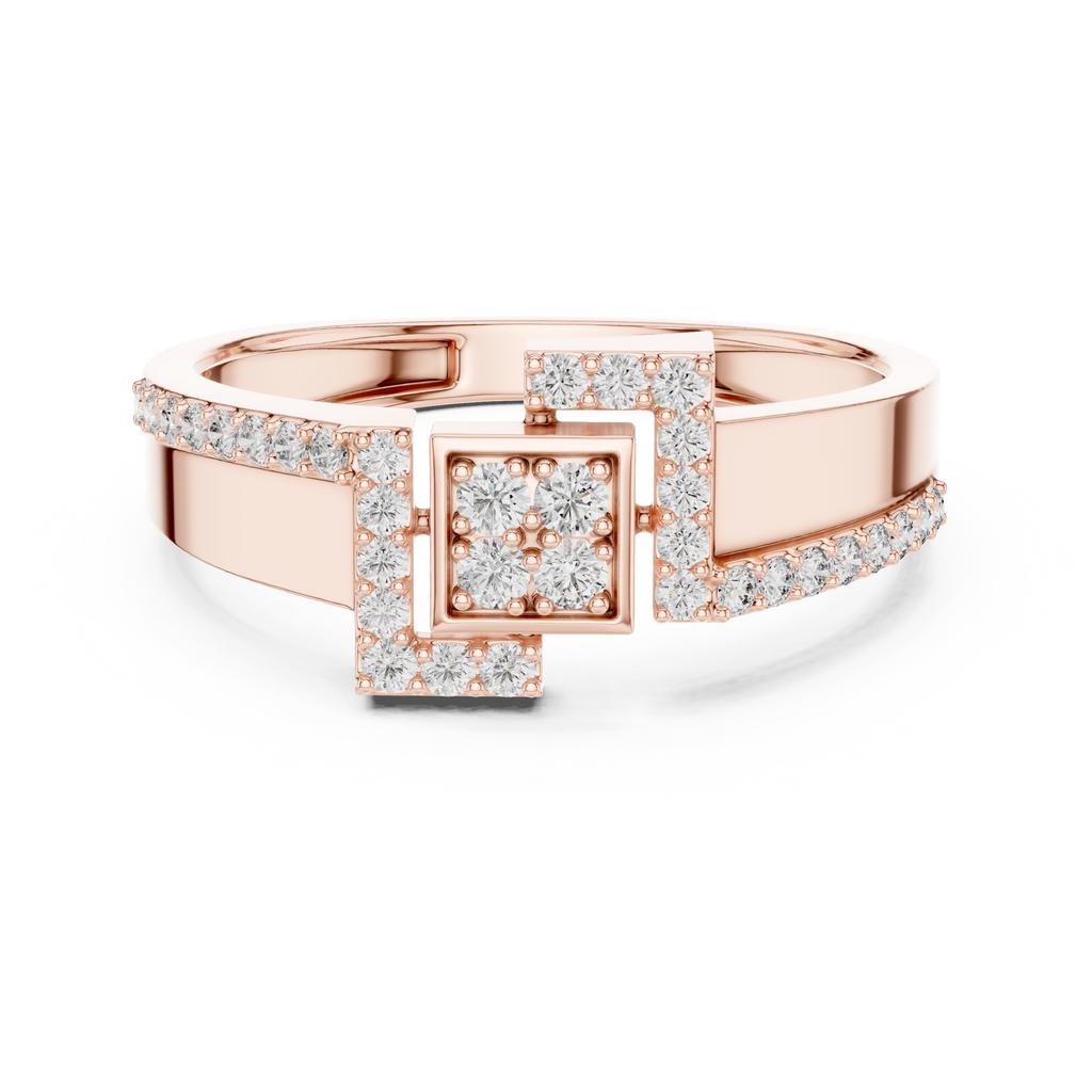 Golden Frame Diamond Ring