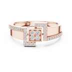 Golden Frame Diamond Ring