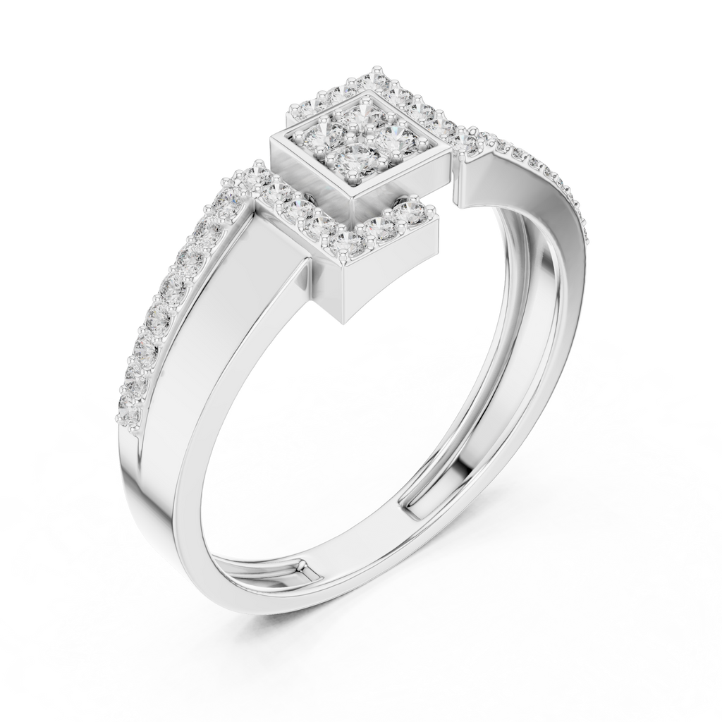 Golden Frame Diamond Ring