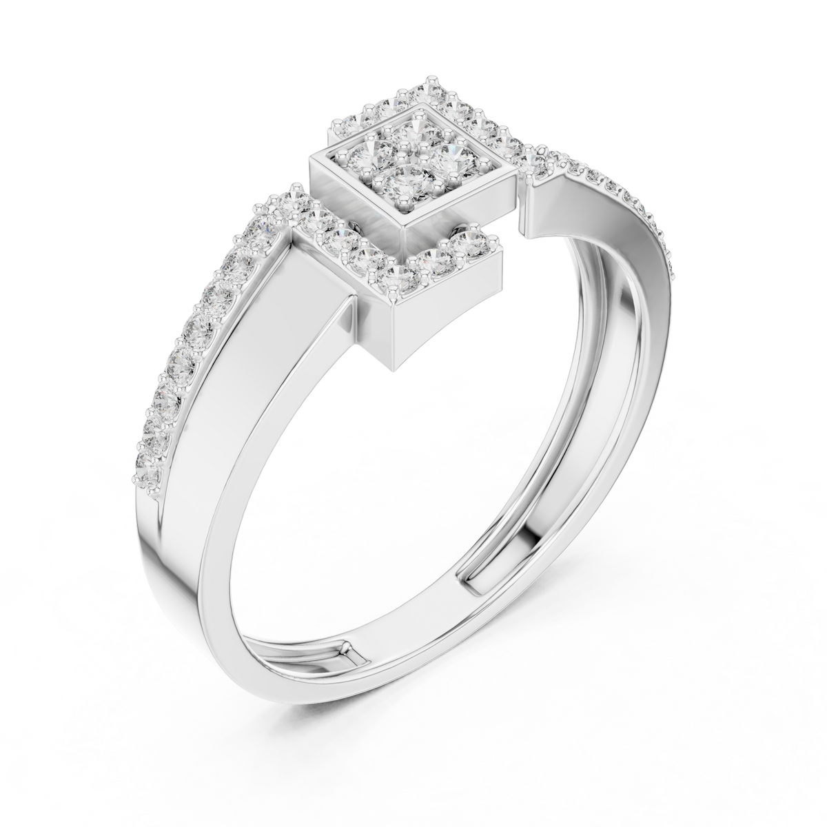 Golden Frame Diamond Ring
