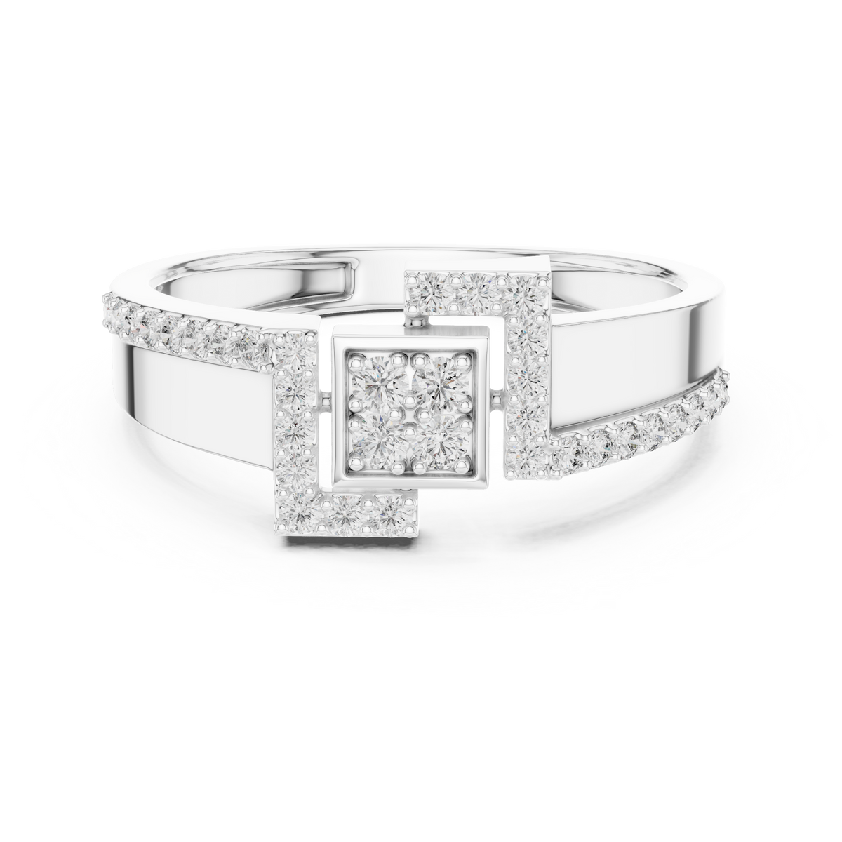Golden Frame Diamond Ring