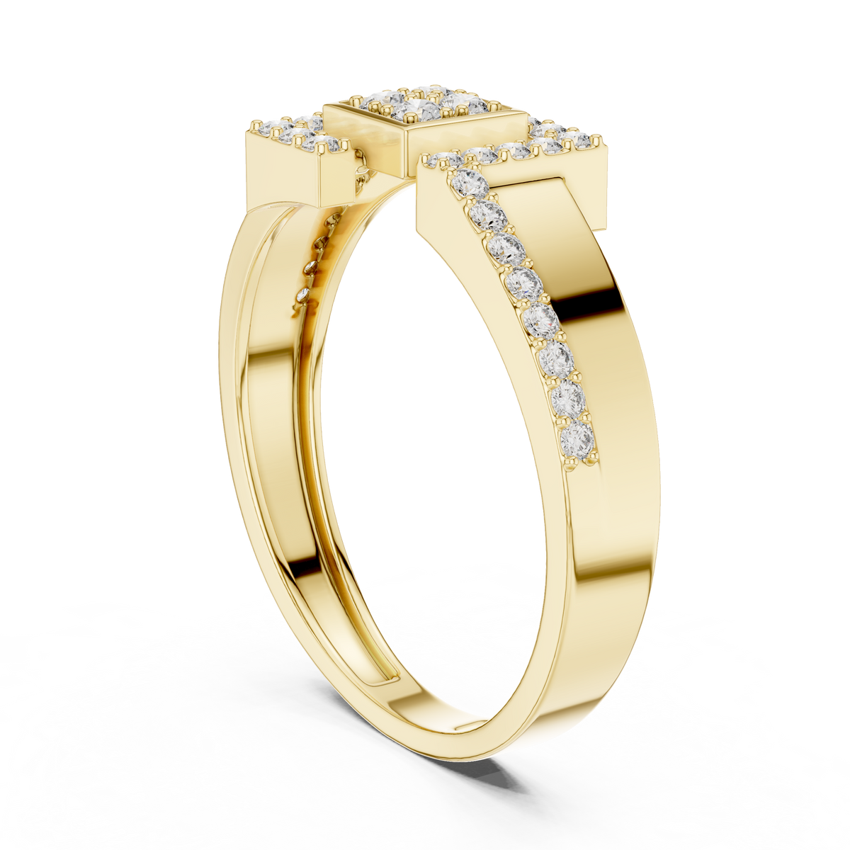 Golden Frame Diamond Ring