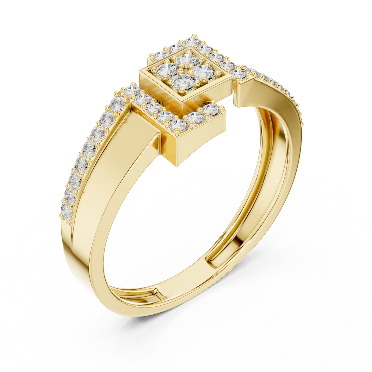 Golden Frame Diamond Ring