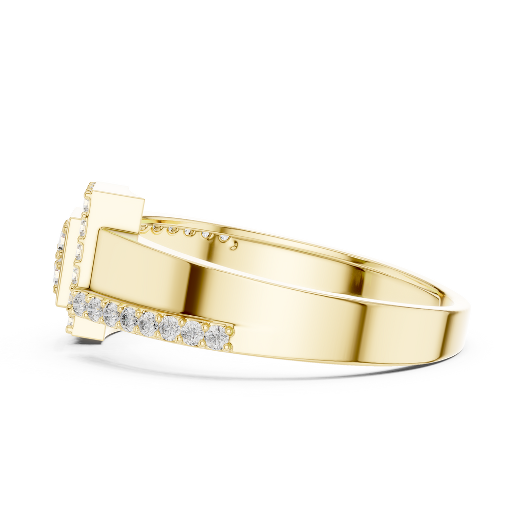 Golden Frame Diamond Ring