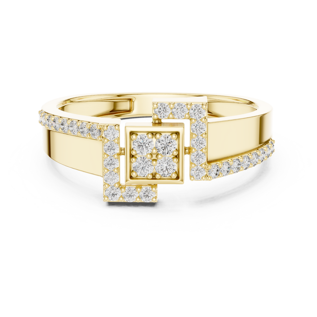 Golden Frame Diamond Ring