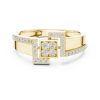 Golden Frame Diamond Ring
