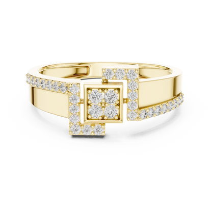 Golden Frame Diamond Ring