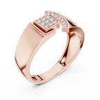 Elegant Diamond Fashion Ring – Modern Square Cluster Diamond Gold Ring