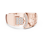 Elegant Diamond Fashion Ring – Modern Square Cluster Diamond Gold Ring
