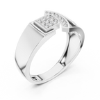 Elegant Diamond Fashion Ring – Modern Square Cluster Diamond Gold Ring