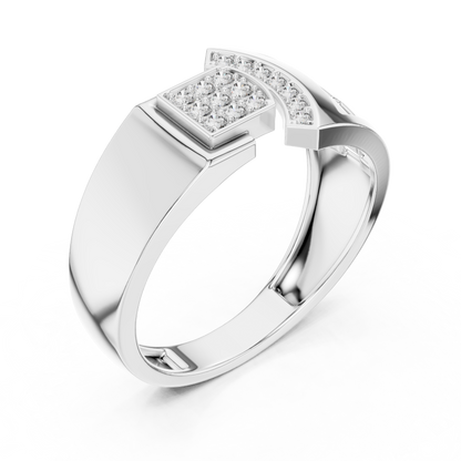 Elegant Diamond Fashion Ring – Modern Square Cluster Diamond Gold Ring