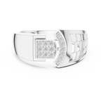 Elegant Diamond Fashion Ring – Modern Square Cluster Diamond Gold Ring
