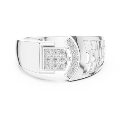 Elegant Diamond Fashion Ring – Modern Square Cluster Diamond Gold Ring