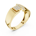 Elegant Diamond Fashion Ring – Modern Square Cluster Diamond Gold Ring