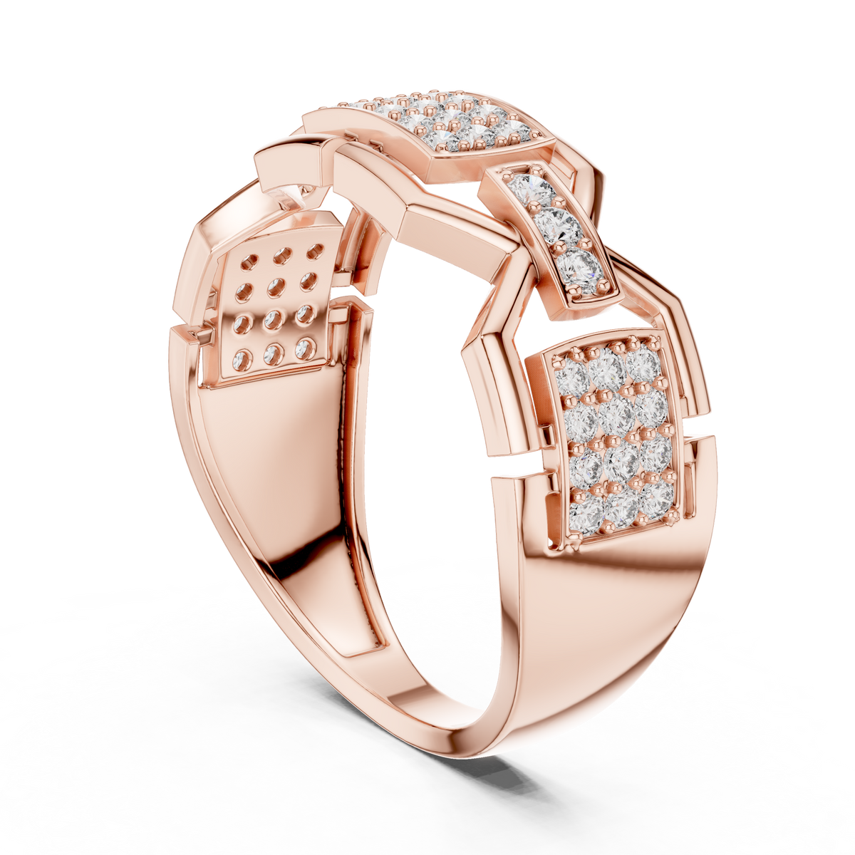 Elite Frame Diamond Gold Designer Ring