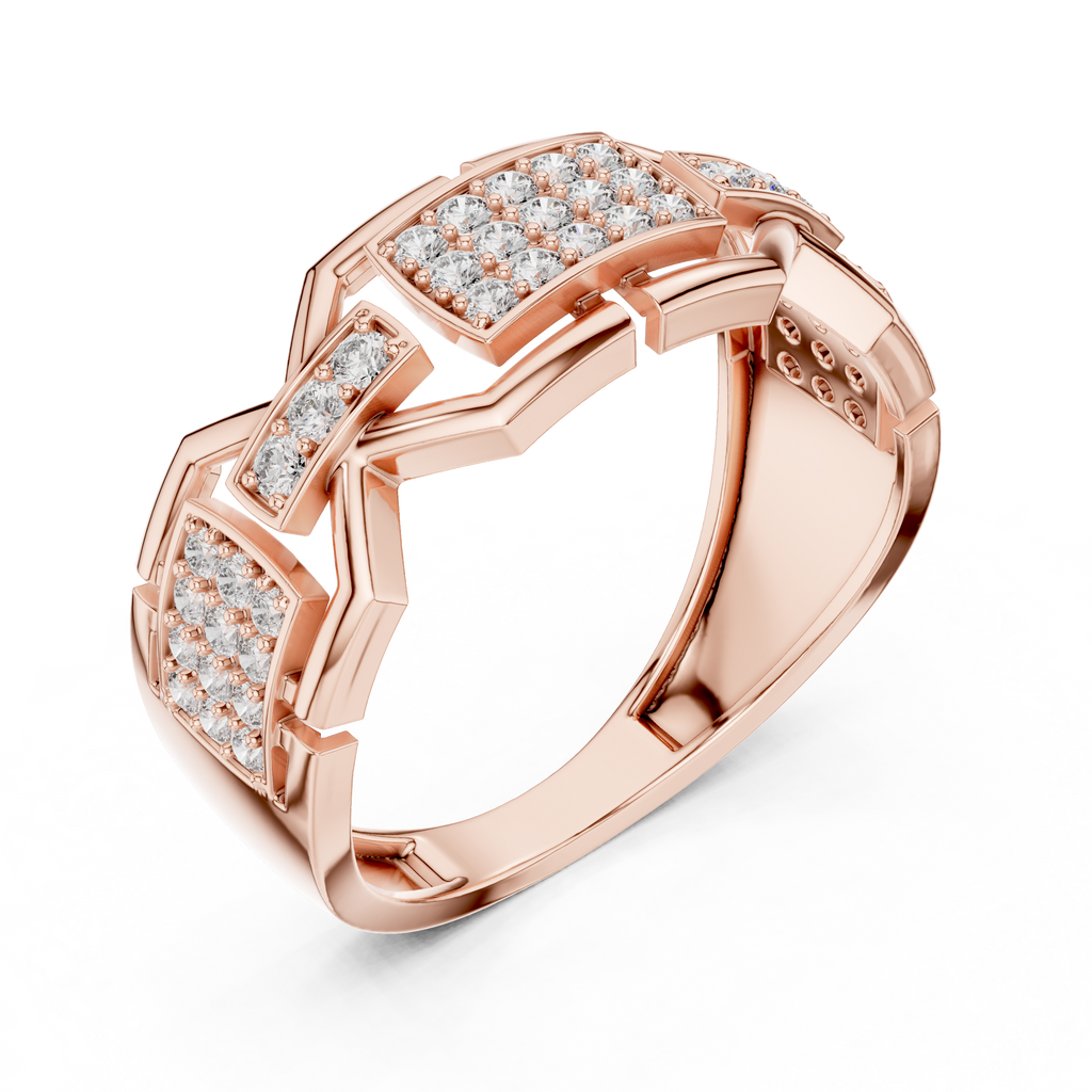 Elite Frame Diamond Gold Designer Ring