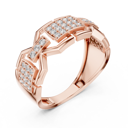 Elite Frame Diamond Gold Designer Ring